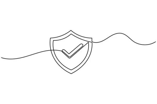Güvenlik kalkanını asma kilitle çizmeye devam et. Korunma, gizlilik ve siber güvenlik sembolü