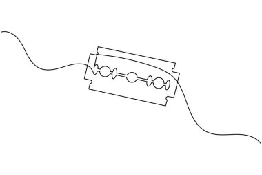 Tıraş bıçağı, berber dükkanı ve tımar tasarımı için minimalist bir resim çizer.