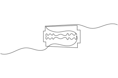 Tıraş bıçağı, berber dükkanı ve tımar tasarımı için minimalist bir resim çizer.