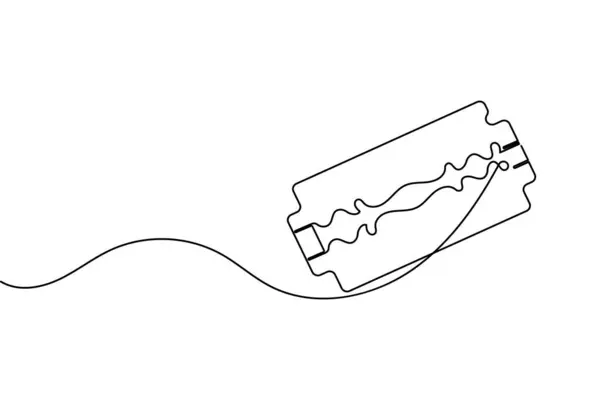 Tıraş bıçağı, berber dükkanı ve tımar tasarımı için minimalist bir resim çizer.