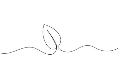 Yaprak simgesi sürekli bir çizim stili, çevre dostu ve doğa minimalist tasarım için mükemmel.