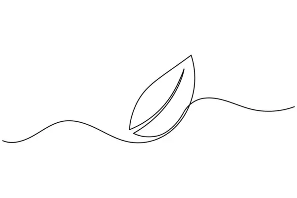 Yaprak simgesi sürekli bir çizim stili, çevre dostu ve doğa minimalist tasarım için mükemmel.