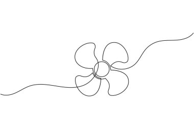Üç pervaneli bir pervane çizimi basit minimalist aralıksız resim çizimi