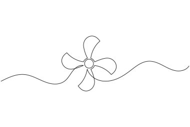 Üç pervaneli bir pervane çizimi basit minimalist aralıksız resim çizimi