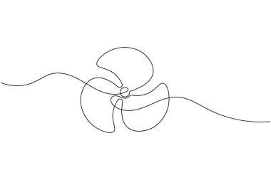 Üç pervaneli bir pervane çizimi basit minimalist aralıksız resim çizimi