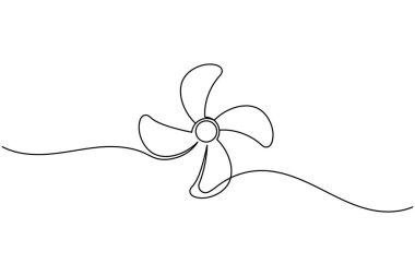 Üç pervaneli bir pervane çizimi basit minimalist aralıksız resim çizimi