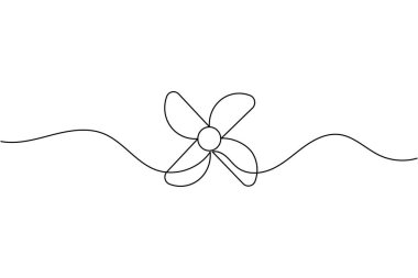 Üç pervaneli bir pervane çizimi basit minimalist aralıksız resim çizimi