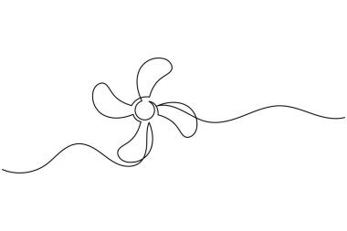 Üç pervaneli bir pervane çizimi basit minimalist aralıksız resim çizimi