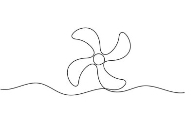 Üç pervaneli bir pervane çizimi basit minimalist aralıksız resim çizimi