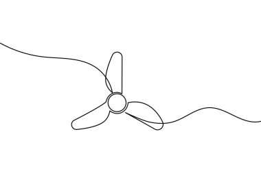 Üç pervaneli bir pervane çizimi basit minimalist aralıksız resim çizimi