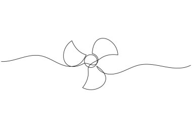 Üç pervaneli bir pervane çizimi basit minimalist aralıksız resim çizimi