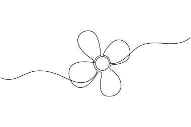 Üç pervaneli bir pervane çizimi basit minimalist aralıksız resim çizimi