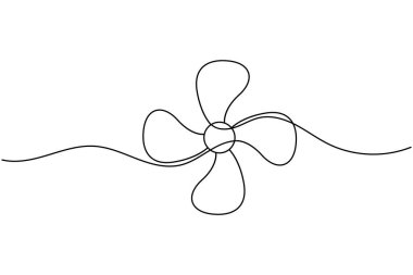 Üç pervaneli bir pervane çizimi basit minimalist aralıksız resim çizimi