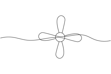 Üç pervaneli bir pervane çizimi basit minimalist aralıksız resim çizimi