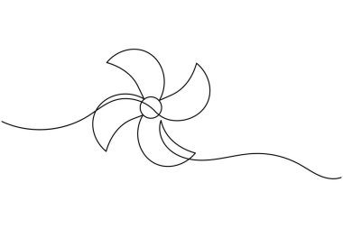 Üç pervaneli bir pervane çizimi basit minimalist aralıksız resim çizimi