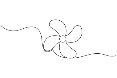 Üç pervaneli bir pervane çizimi basit minimalist aralıksız resim çizimi