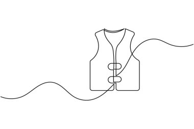 Can yelekleri tek sıra halinde güvenlik yeleği çizimi çizer.