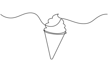 Dondurma külahı aralıksız tek sıra halinde tatlı yemek çizer.