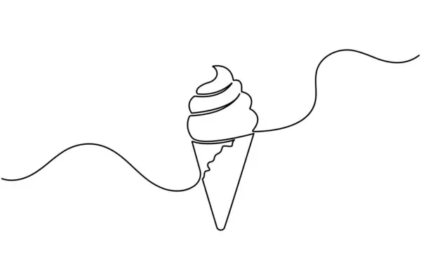 Dondurma külahı aralıksız tek sıra halinde tatlı yemek çizer.