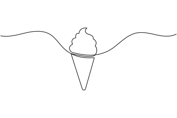 Dondurma külahı aralıksız tek sıra halinde tatlı yemek çizer.