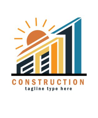 Construction and Real Estate company logo design clipart