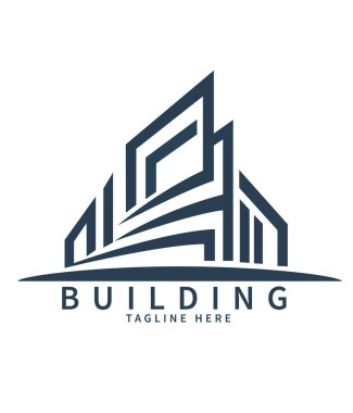 Real estate building logo design clipart