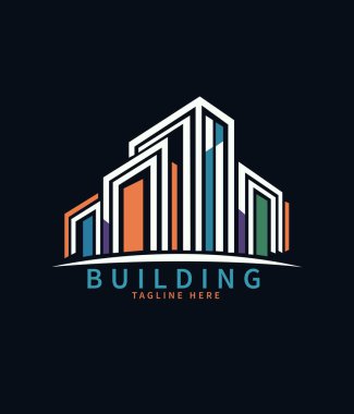 Real estate building logo design clipart