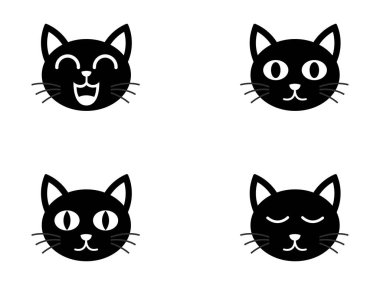 El çizimi kedi kafası silueti çizimi