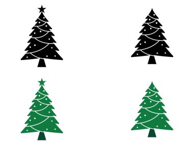 El çizimi Noel ağacı vektör sanatı 