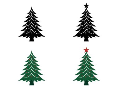 El çizimi Noel ağacı vektör sanatı 