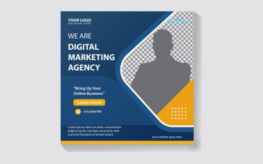 Dijital pazarlama sosyal medyası çevrimiçi şablon resimlemesi