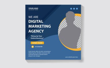 Dijital pazarlama sosyal medyası çevrimiçi şablon resimlemesi