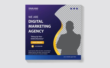 Dijital pazarlama sosyal medyası çevrimiçi şablon resimlemesi