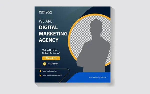 Dijital pazarlama sosyal medyası çevrimiçi şablon resimlemesi
