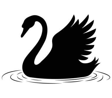 Kuğu vektör sanatının silueti