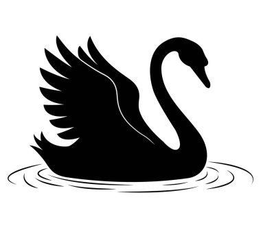 Kuğu vektör sanatının silueti