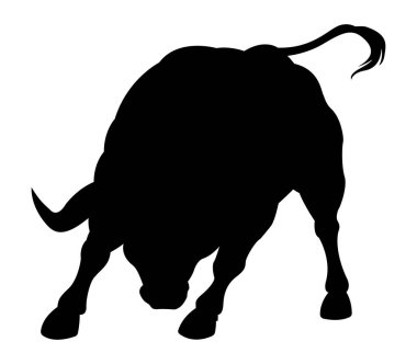 Boğa vektör sanatının silueti.