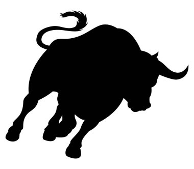 Boğa vektör sanatının silueti.
