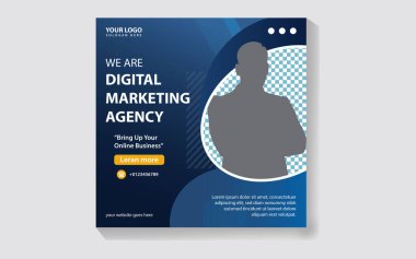 Dijital pazarlama sosyal medyası çevrimiçi şablon resimlemesi