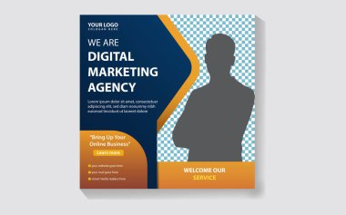 Dijital pazarlama sosyal medyası çevrimiçi şablon resimlemesi