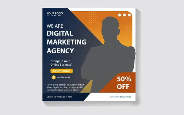 Dijital pazarlama sosyal medyası çevrimiçi şablon resimlemesi