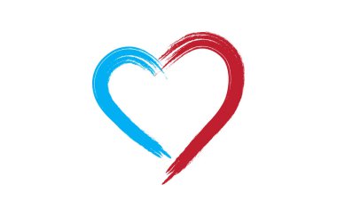 El fırçası kalp şekli vektör sanatı