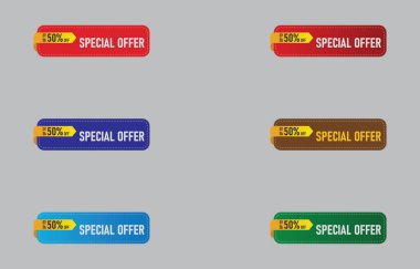 Renkli satış etiketi koleksiyon vektör sanatı