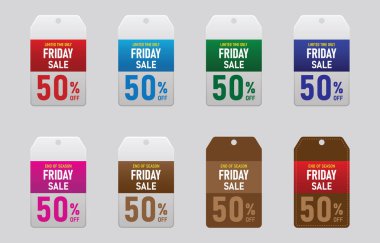 Renkli satış etiketi koleksiyon vektör sanatı