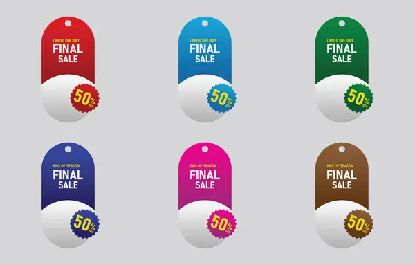 Renkli satış etiketi koleksiyon vektör sanatı