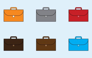 İş çantası vektör sanatı beyaz arkaplanda izole edildi