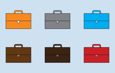 İş çantası vektör sanatı beyaz arkaplanda izole edildi