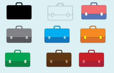 İş çantası vektör sanatı beyaz arkaplanda izole edildi