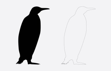 Penguin silhouette illustration vector art on white background clipart