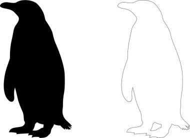 Penguin silhouette illustration vector art on white background clipart